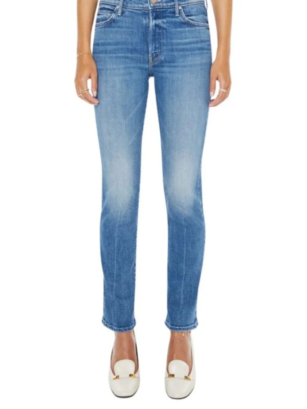 MOTHER The Rascal Hover Jeans Opposites Attract High Waist Straight Leg Size 25